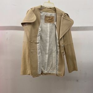 Cream Leather Jacket